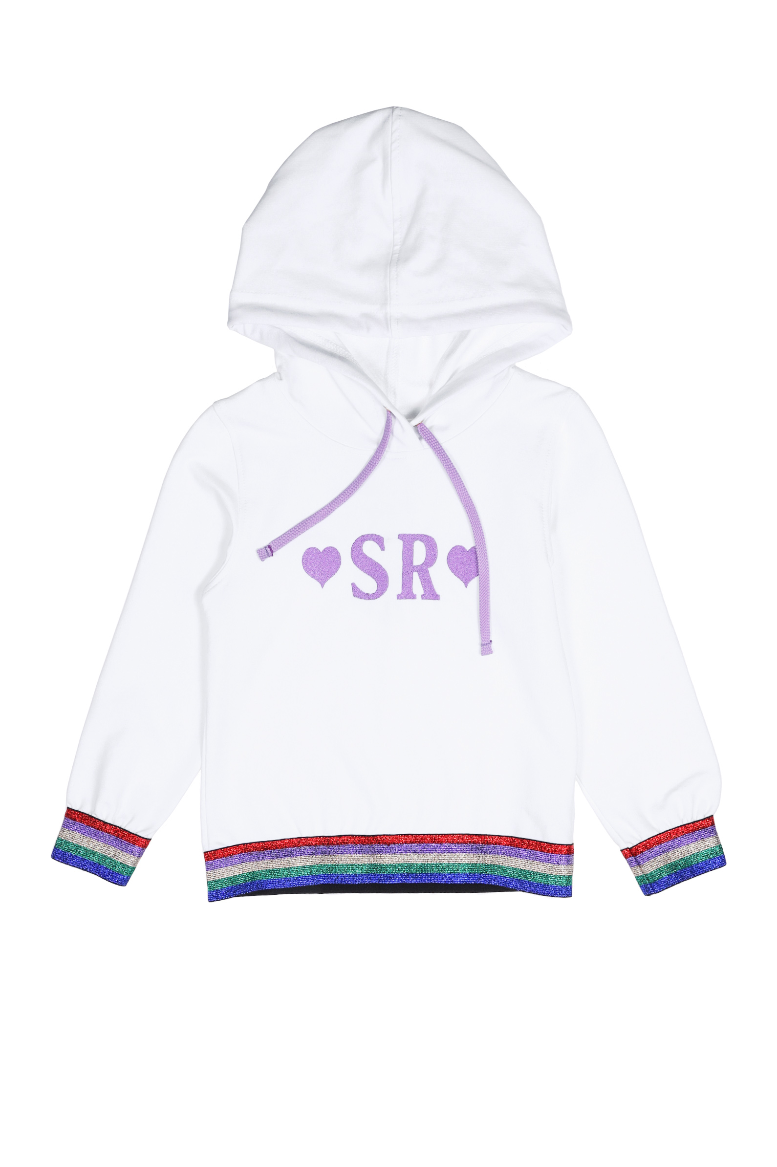 Худи дев.АРТ.SR150D812,бел,хл-эл