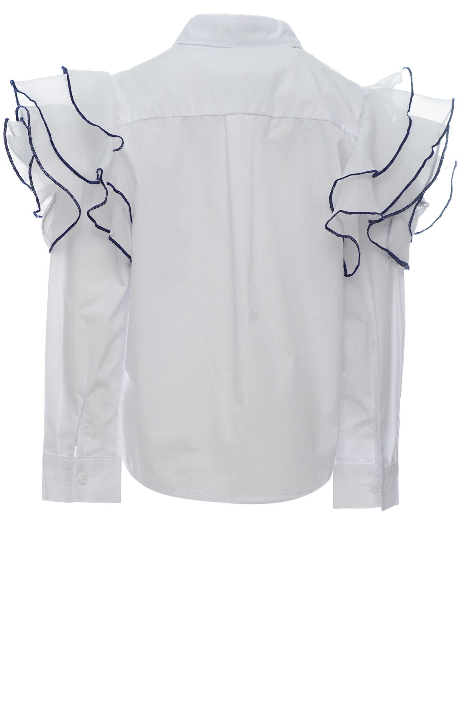 Блуза дев. АРТ.R32634-1,бел,хл-пэ