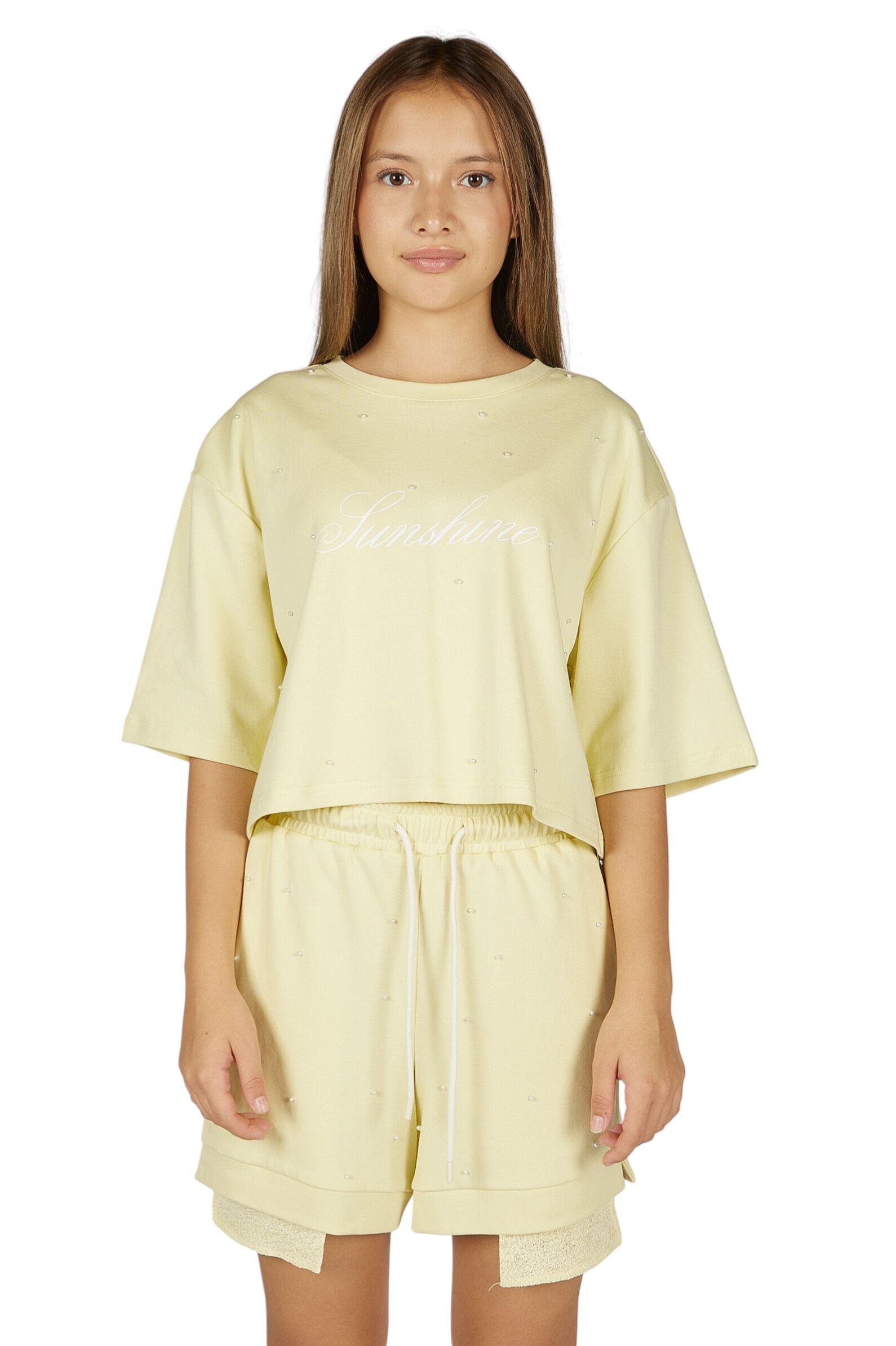 Футболка дев. АРТ.G-TS26050,жел,хл-эл