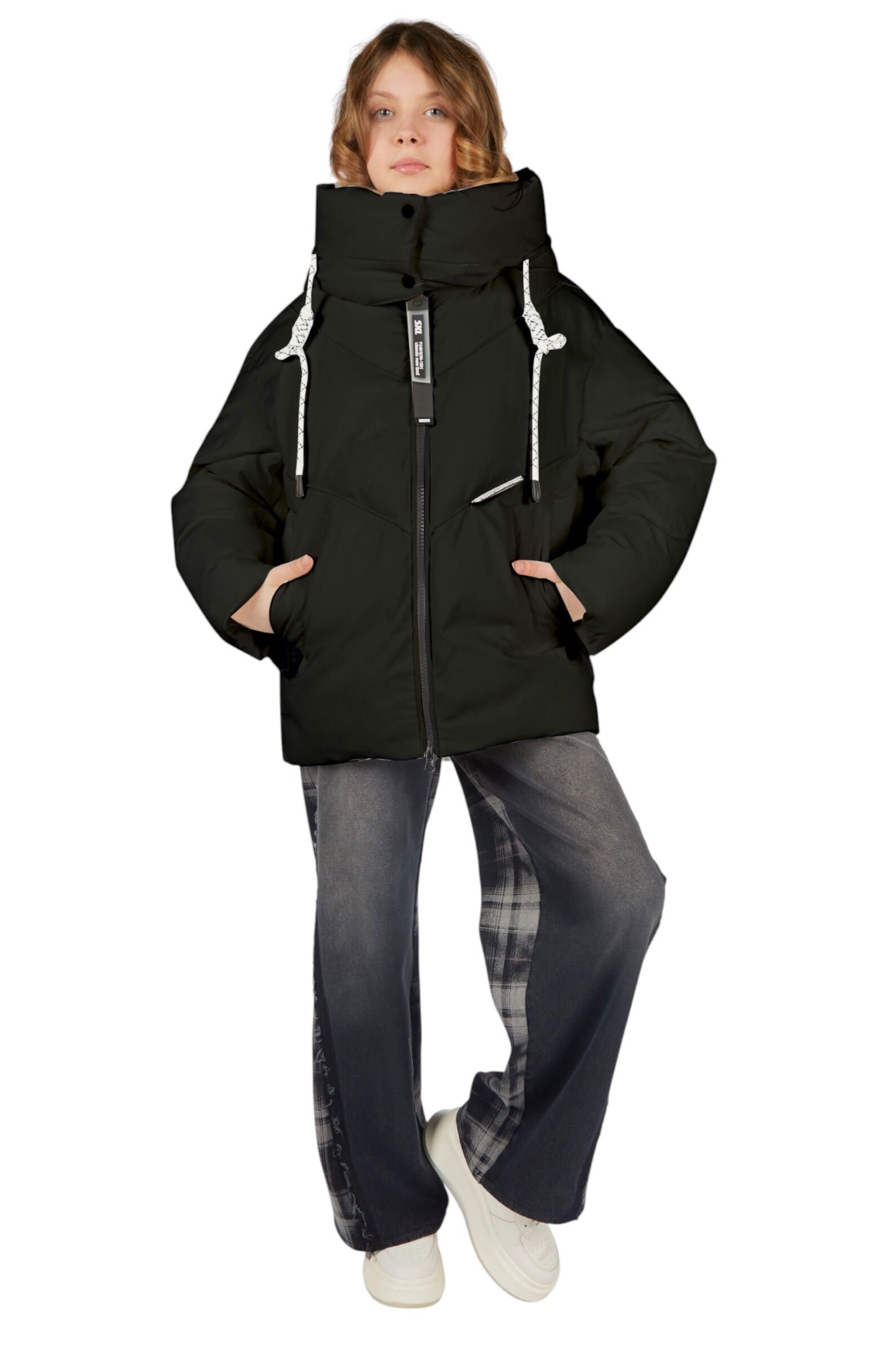 Куртка дев. АРТ.G-YCK25478,чер,пэ/пэ