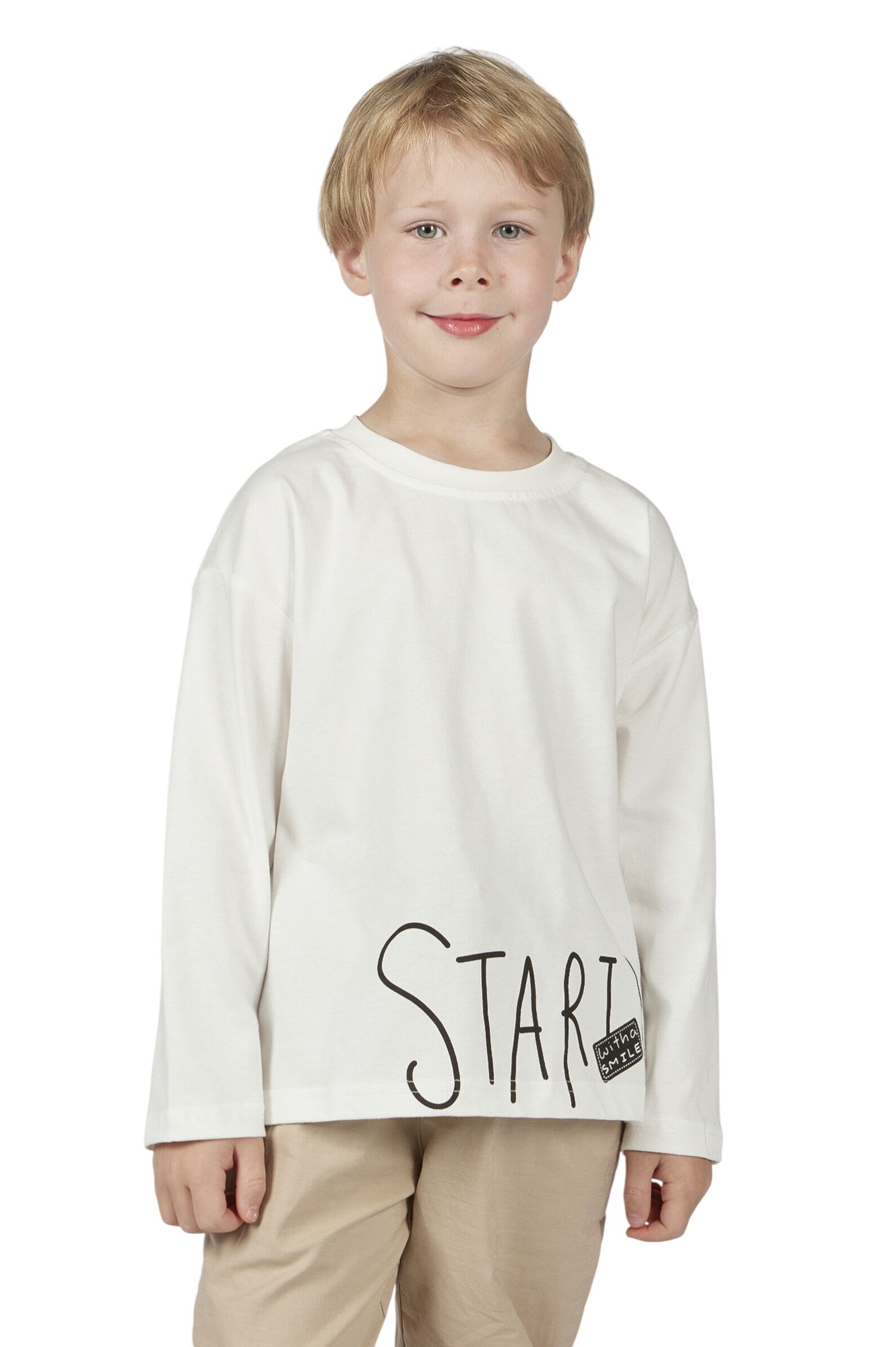 Лонгслив мал.АРТ.B-SW36160,бел-чер,хл-эл