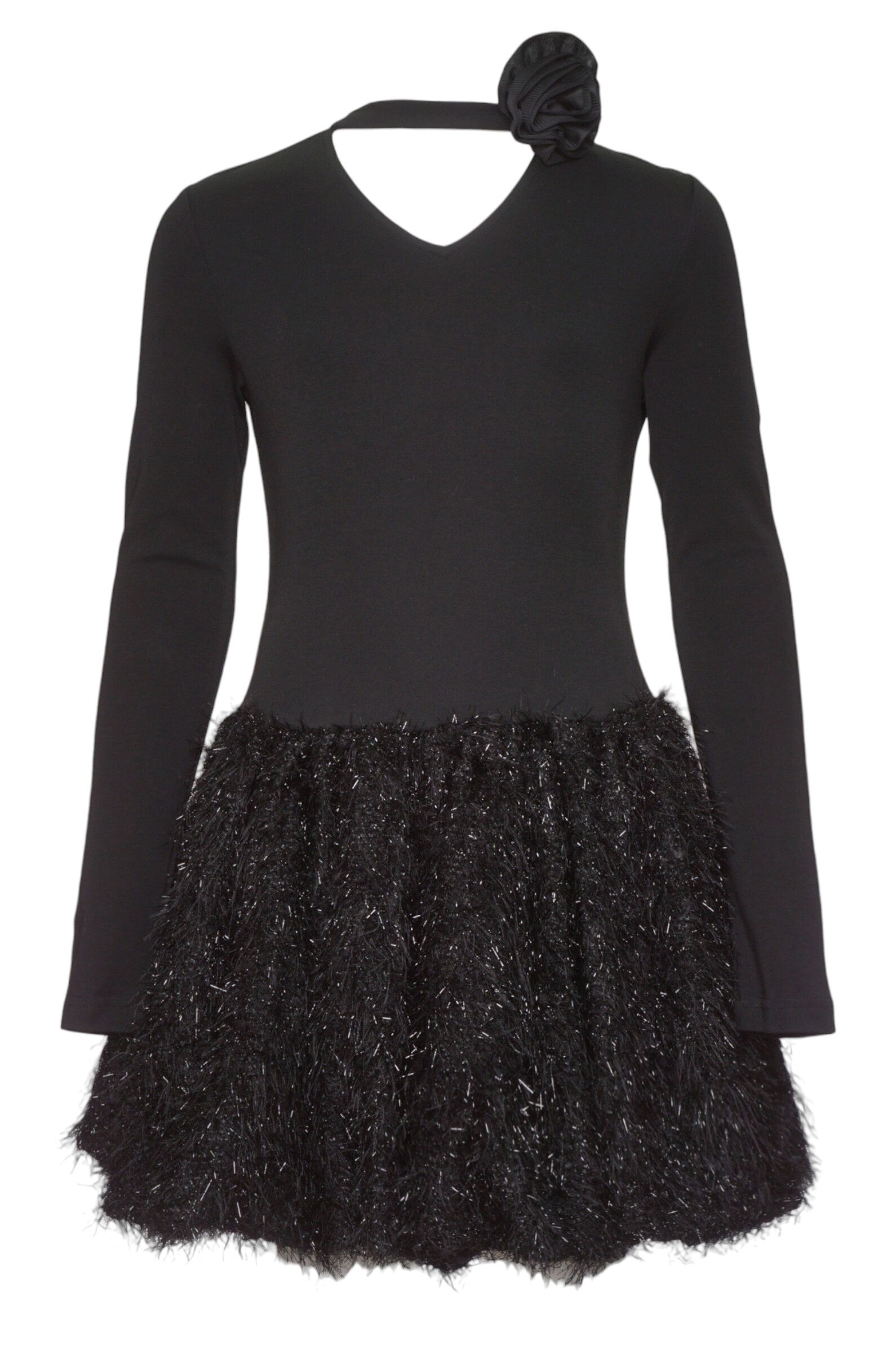 Платье дев. АРТ.2511248,чер,хл-эл