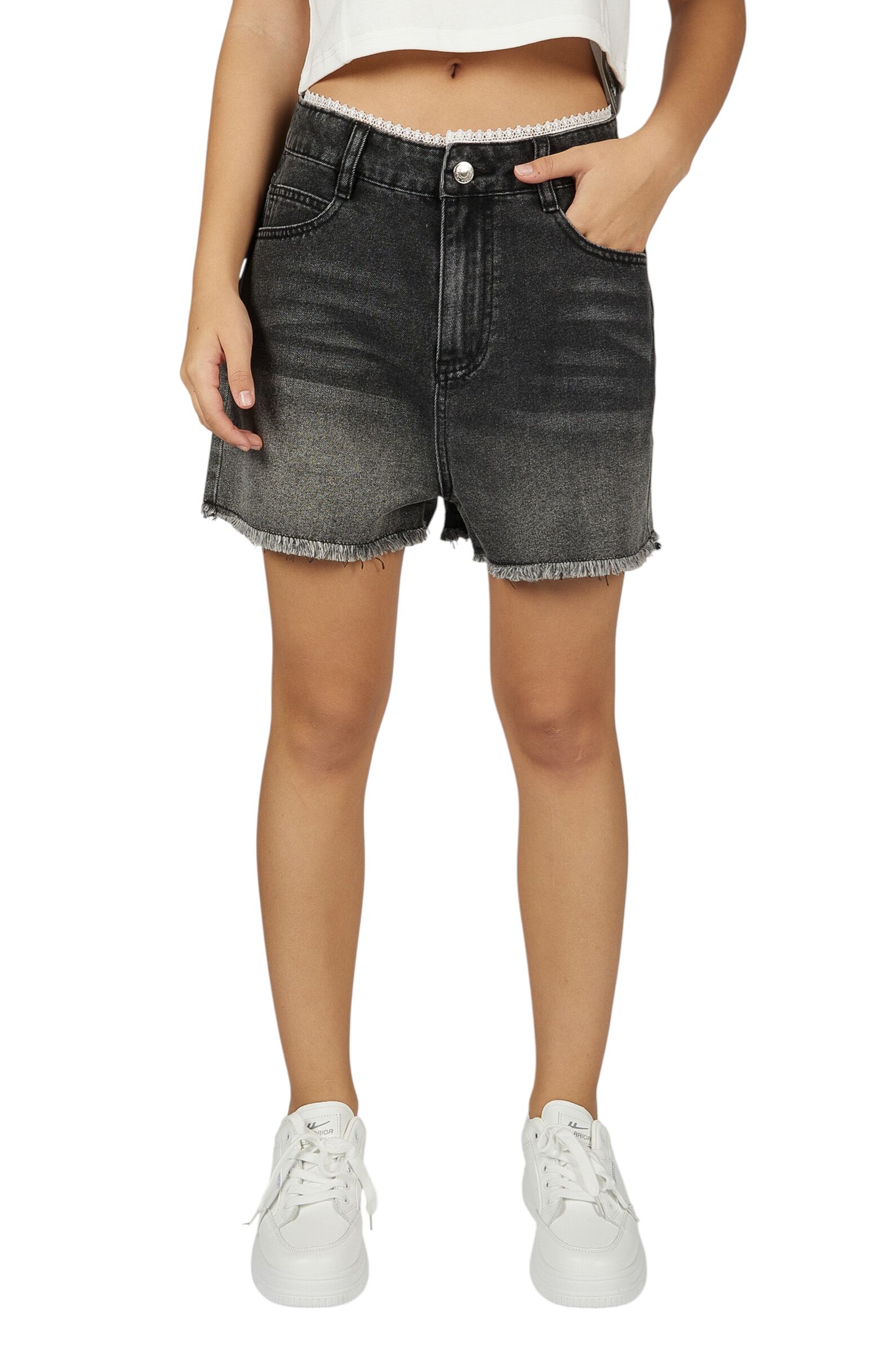 Шорты дев. АРТ.G-JN26056,сер-чер,хл